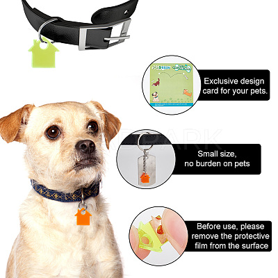 40Pcs 5 Colors Transparent Blank Acrylic Pet Dog ID Tag PALLOY-AB00047-1