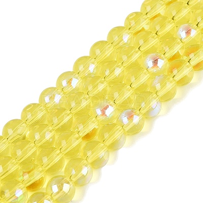 Transparent Electroplate Glass Beads Strands LS-EGLA-Q132-6MM-01A-01-1