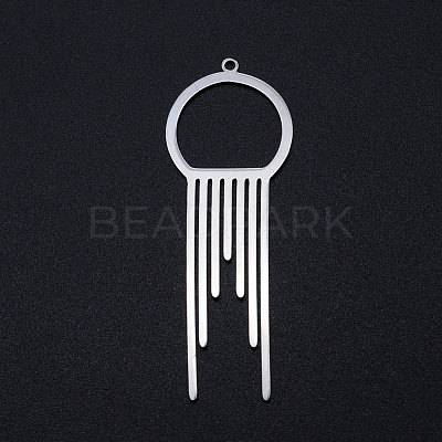 Tarnish Resistant 201 Stainless Steel Big Filigree Pendants STAS-T049-T700-1-1