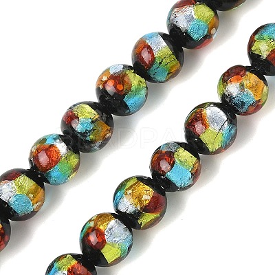 Handmade Foil Glass Beads LAMP-K039-37A-1