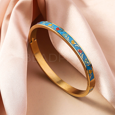 304 Stainless Steel Enamel Bangles FS-WG30162-01-1
