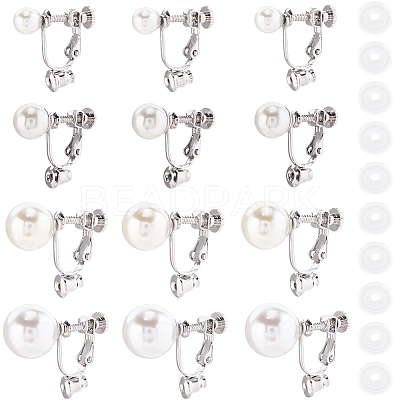 24Pcs 4 Styles 316 Surgical Stainless Steel Clip-on Earring Converters Findings STAS-SC0010-35P-1