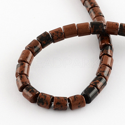 Natural Mahogany Obsidian Stone Bead Strands G-R187-11-1
