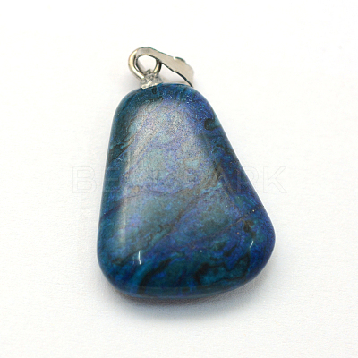 Trapezoid Dyed Natural Gemstone Pendants G-Q359-03-1