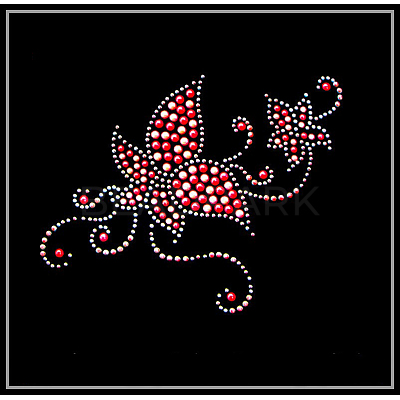 Flower Shape Hotfix Rhinestone Appliques WG38326-01-1