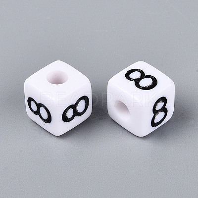Opaque Acrylic European Large Hole Beads SACR-N020-01B-09-1