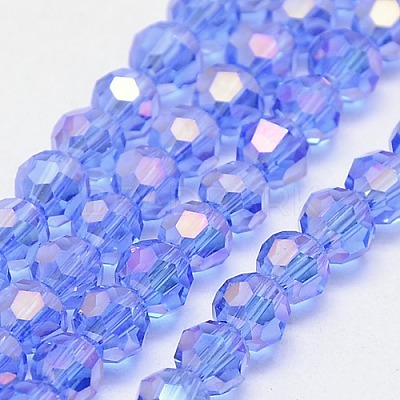 Electroplate Glass Beads Strands X-EGLA-J042-4mm-AB02-1