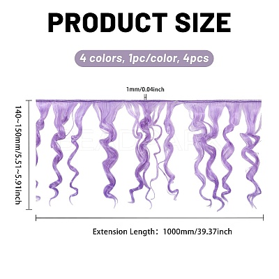 4Pcs 4 Colors PP Doll Wig Long Curly Hair DIY-GL0006-20A-1