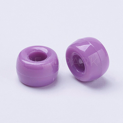 Opaque Acrylic European Beads X-PL338-7-1