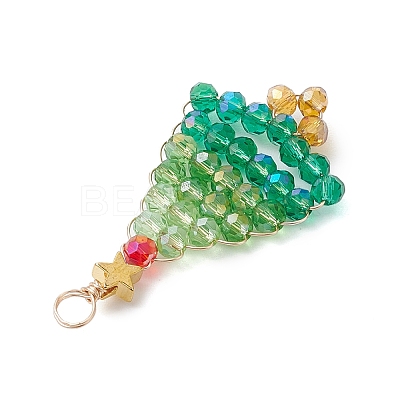 Christmas Theme Glass Pendants PALLOY-JF02890-1