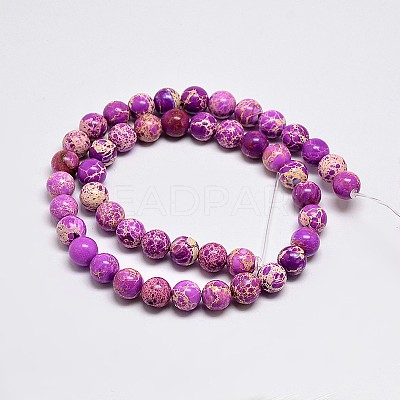 Natural Imperial Jasper Beads Strands G-I122-10mm-07-1
