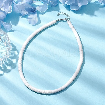 Bohemia Handmade Polymer Clay Heishi Beaded Necklaces NJEW-JN04778-1