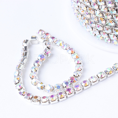 Brass Rhinestone Strass Chains CHC-T001-SS12-02S-1