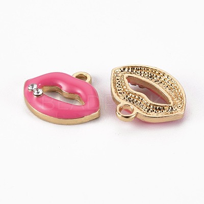 Golden Plated Alloy Enamel Pendants ENAM-T009-91B-RS-1