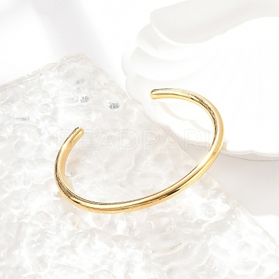 Ion Plating(IP) 304 Stainless Steel Simple Thin Cuff Bangles BJEW-P296-02G-1