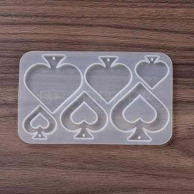 DIY Playing Card Theme Pendants Silicone Molds X-DIY-C076-01B-1