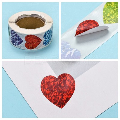 Heart Shaped Stickers Roll DIY-K027-A16-1