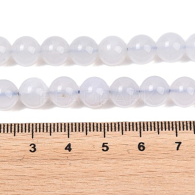 Natural Blue Chalcedony Beads Strands G-K310-C12-8mm-1