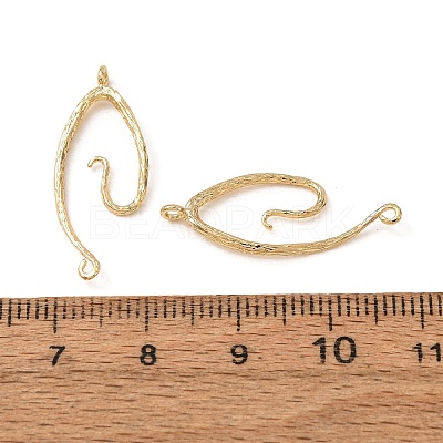 Textured Brass Connect Charms KK-CBAD6B8-02G-1