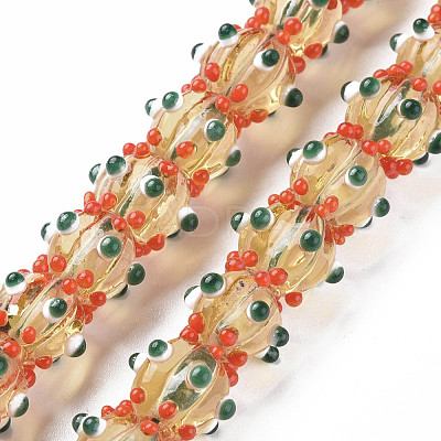Transparent Handmade Bumpy Lampwork Beads Strands LAMP-T007-18-B06-1