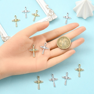 10Pcs Alloy Rhinestone Pendants FIND-YW0007-83G-1