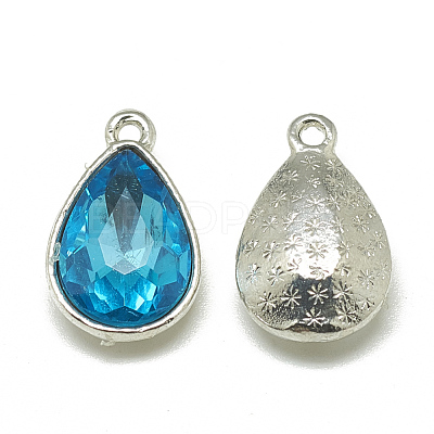 Alloy Glass Charms PALLOY-T028-7x10mm-12-1