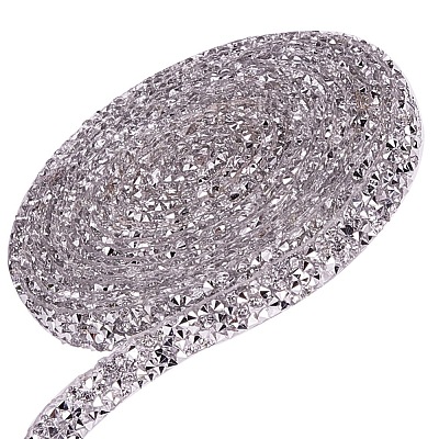 Glitter Resin Hotfix Rhinestone(Hot Melt Adhesive On The Back) DIY-WH0157-43E-04-1