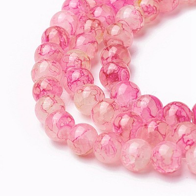Spray Painted Glass Beads Strands GLAA-A038-C-60-1