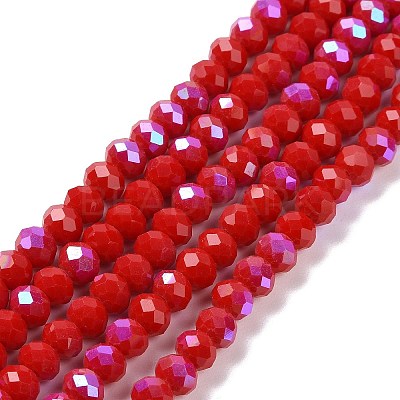 Electroplate Opaque Solid Color Glass Beads Strands EGLA-A034-P1mm-L04-1