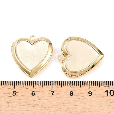 Heart Brass Locket Pendants KK-K414-12B-G-1