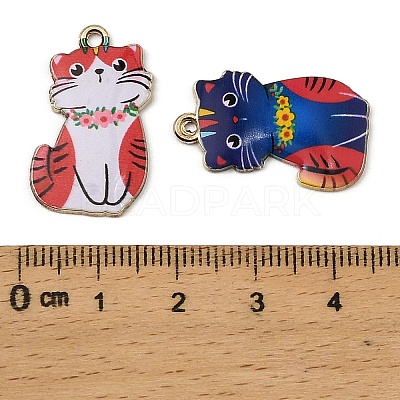 Alloy Enamel Pendants FIND-I064-03G-04-1