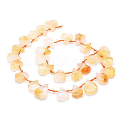 Heated Natural Citrine Beads Strands G-E569-R06-1