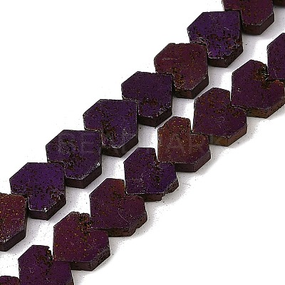 Electroplated Natural Lava Rock Beads Strands G-K388-04A-10-1