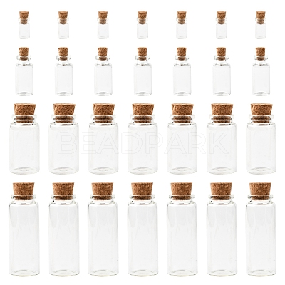 24Pcs 4 Styles Glass Jar Glass Bottles AJEW-FS0001-21-1