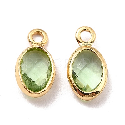 Eco-Friendly Brass with Glass Pendants KK-K268-01Q-1