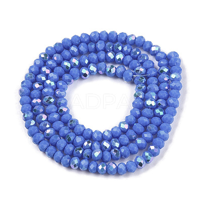 Electroplate Opaque Solid Color Glass Beads Strands EGLA-A044-P2mm-L32-1