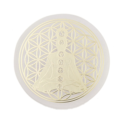 Flat Round Natural Selenite Slice Coasters DJEW-C015-02K-1