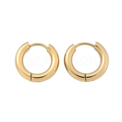 Ion Plating(IP) 304 Stainless Steel Huggie Hoop Earrings EJEW-F111-16mm-G-1