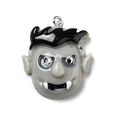 Halloween Opaque Resin Pendants RESI-B011-06-1
