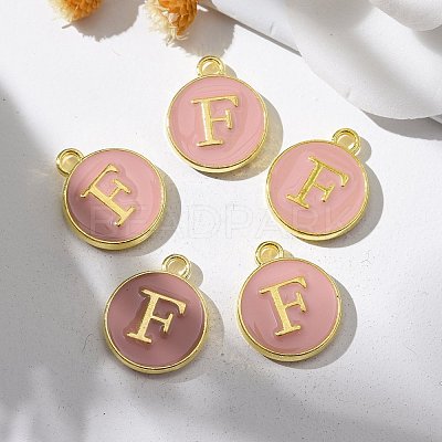 Golden Plated Alloy Enamel Charms X-ENAM-S118-07F-1