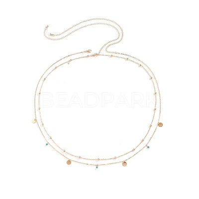 Alloy Double Layer Link Chain Tassel Belly Chains WG10755-14-1