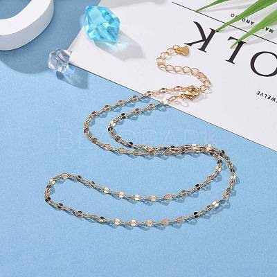 Brass Dapped Cable Chain Necklaces NJEW-JN03160-1