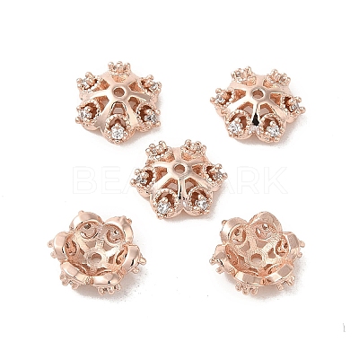 Rack Plating Brass Beads Caps KK-B088-05B-RG-1