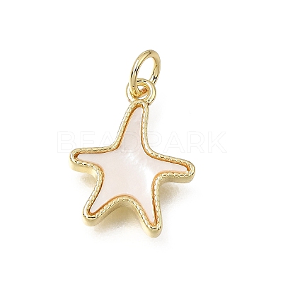 Brass & Natural Shell Pendants SH-CBA7C77-02B-G-1