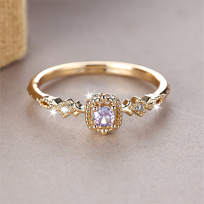 Brass Micro Pave Cubic Zirconia Finger Rings WG08FB0-01-1