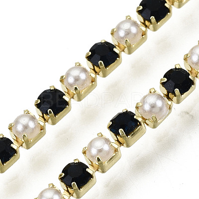 Brass Rhinestone Strass Chains CHC-N017-001A-A06-1