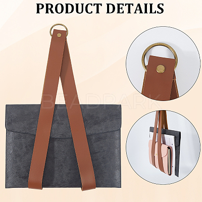 2Pcs PU Leather Wall Mounted Magazine Organizer Holder AJEW-CL0002-23-1
