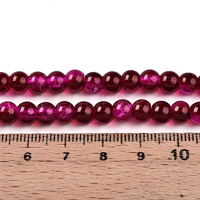 Spray Painted Crackle Glass Beads Strands CCG-Q002-6mm-08-1
