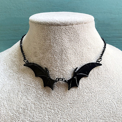Gothic Bat Wings Alloy Pendant Necklaces FS-WG0FB67-02-1