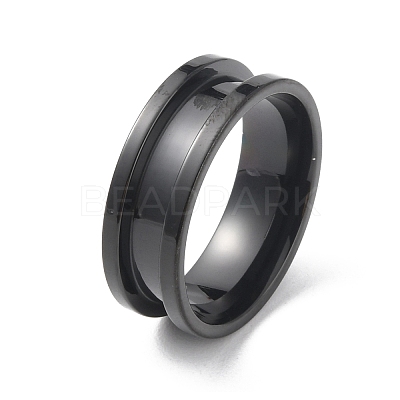 201 Stainless Steel Grooved Finger Ring RJEW-WH0004-32E-EB-1